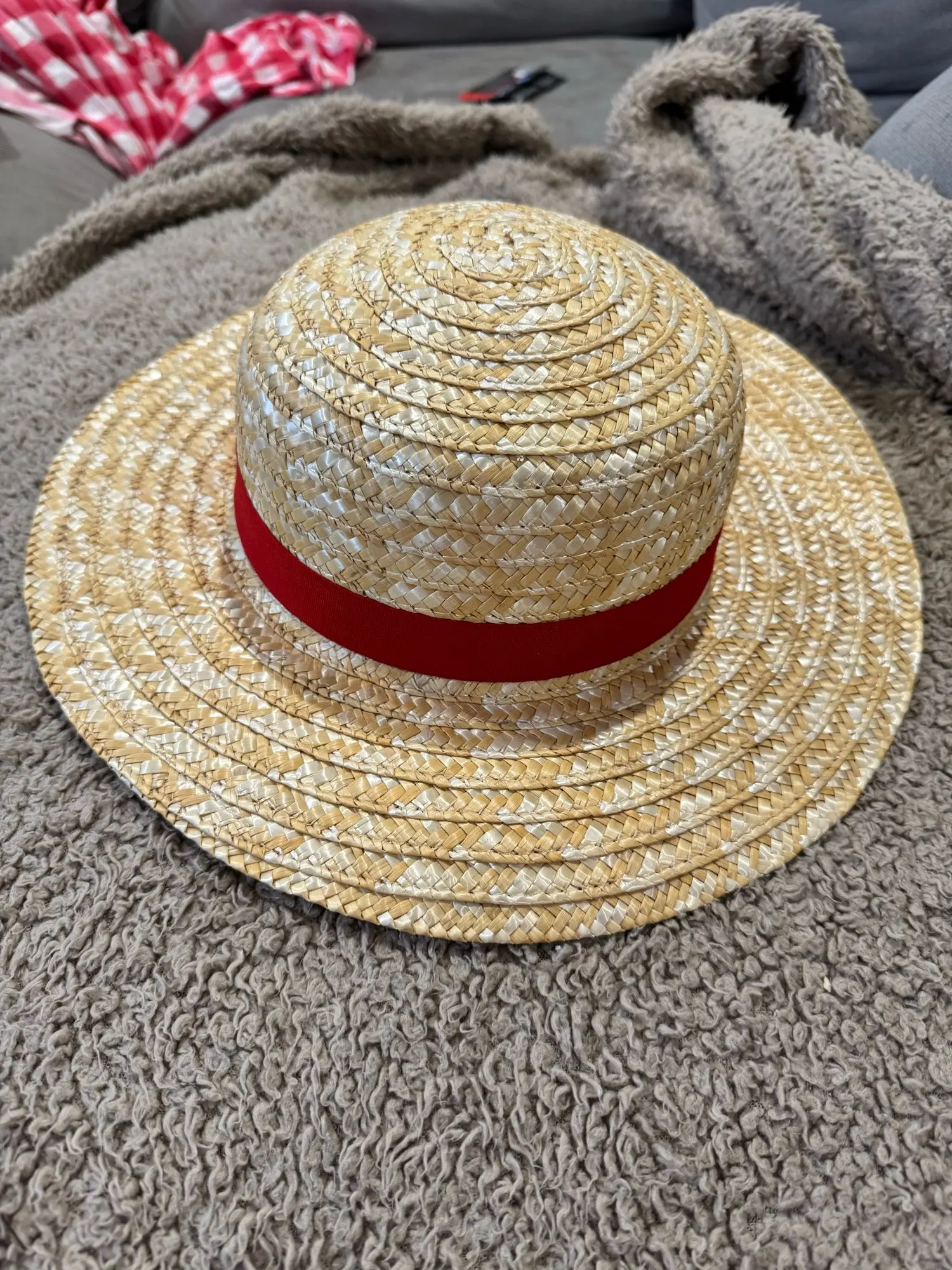 Foto de un comprador: Sombrero de paja de Luffy para cosplay con barboquejo elástico