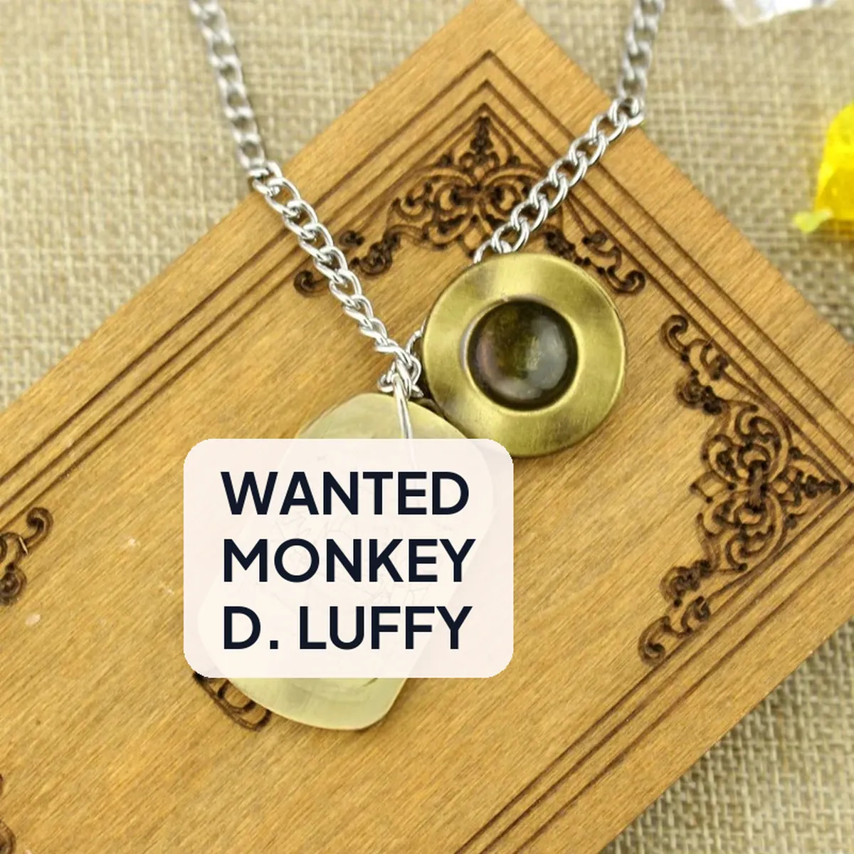 Sombrero de paja de Luffy en collar con dije de aleación – vue 6