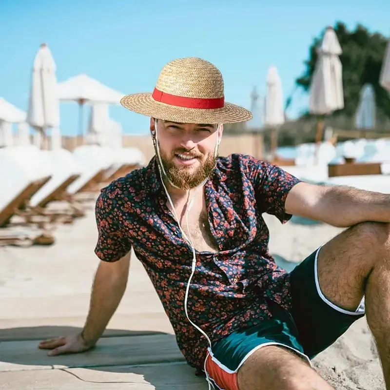 Sombrero de paja de Luffy para cosplay con barboquejo elástico – Cordón elástico para que no se vuele