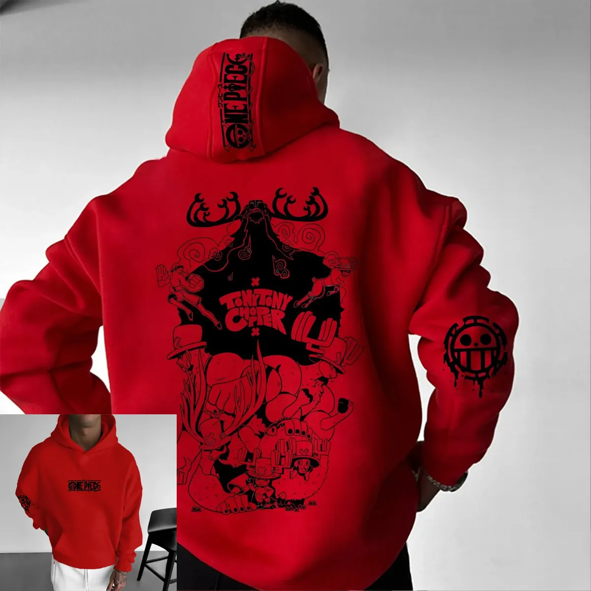 Sudadera con capucha de Anime Chopper de una pieza – rouge / m