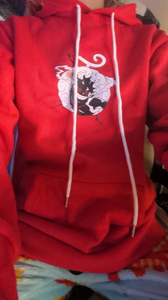 Foto de un comprador: Disfraz de Luffy: sudadera con capucha de algodón, hasta 4XL