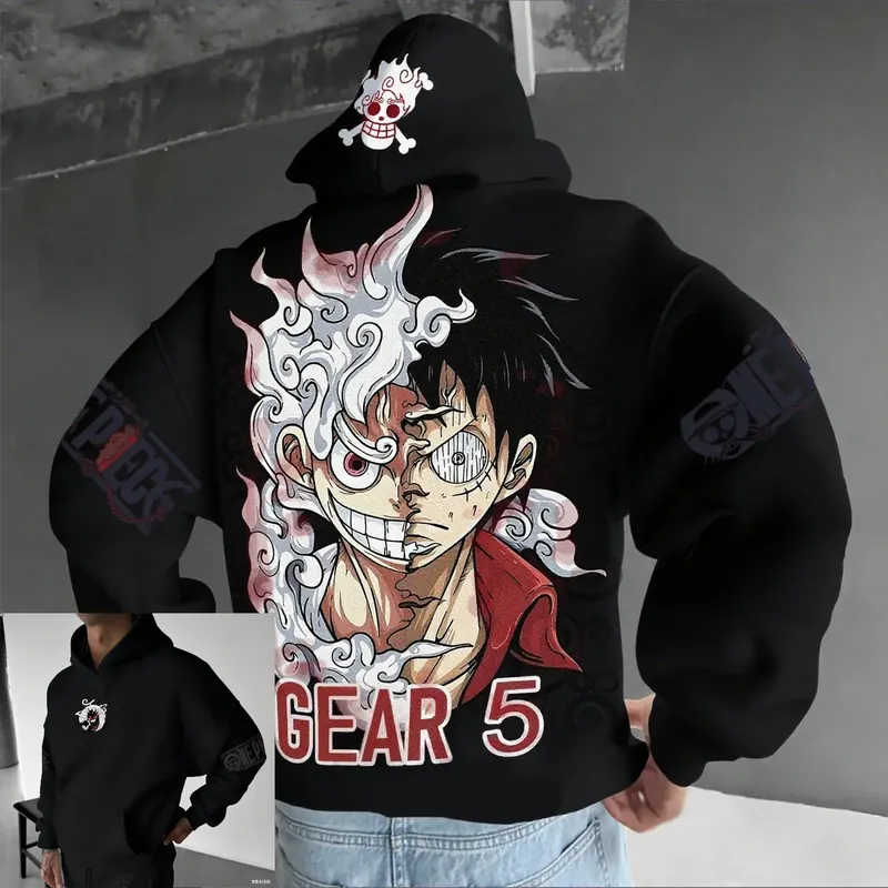 Disfraz de Luffy: sudadera con capucha de algodón, hasta 4XL – Elige color y talla