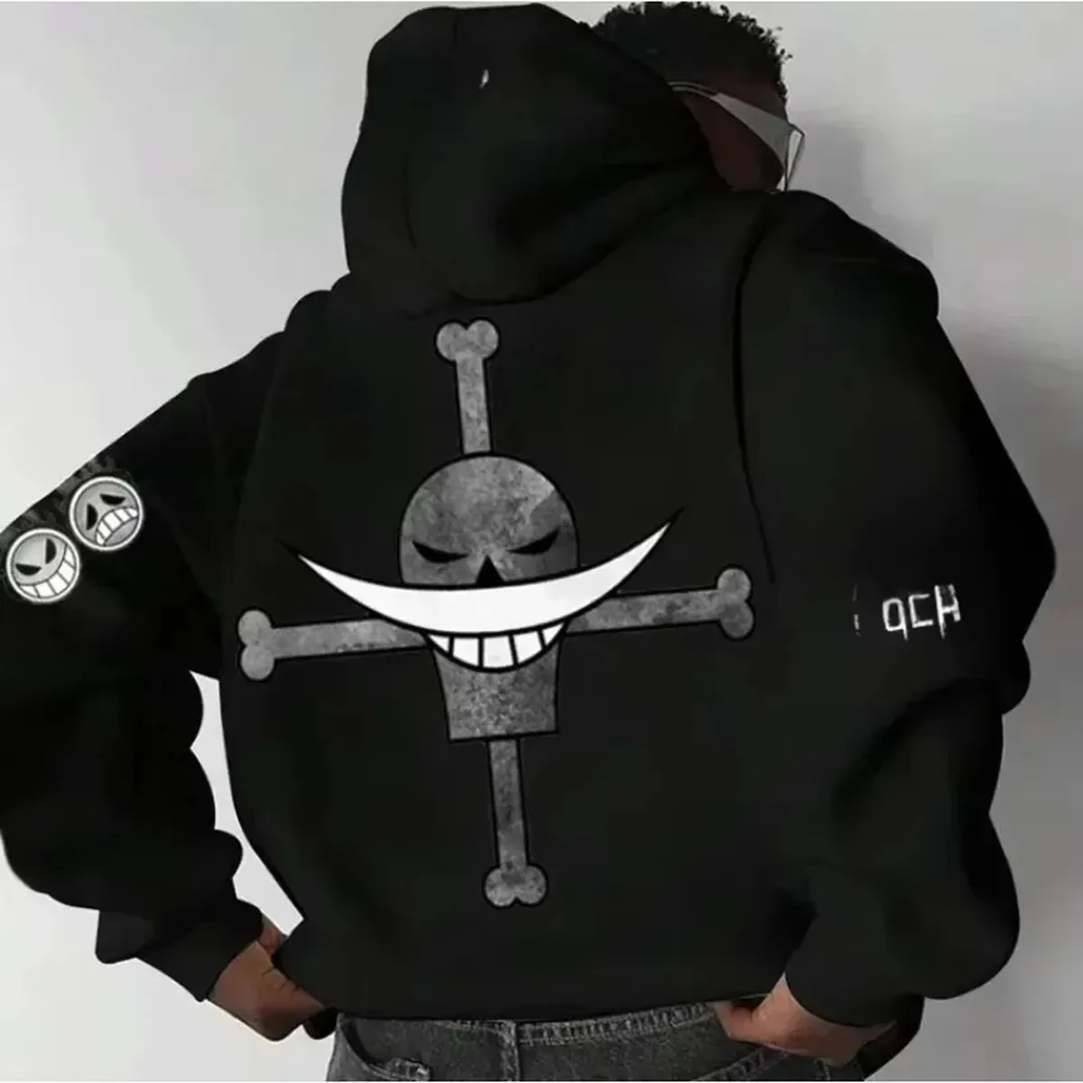 Sudadera One Piece con capucha, de algodón, hombre y niños – vue 2
