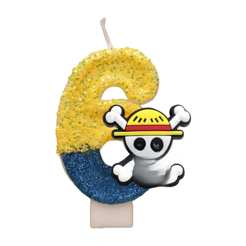 Velas de One Piece con números del 0 al 9 y Luffy – Para niños y para fans adultos