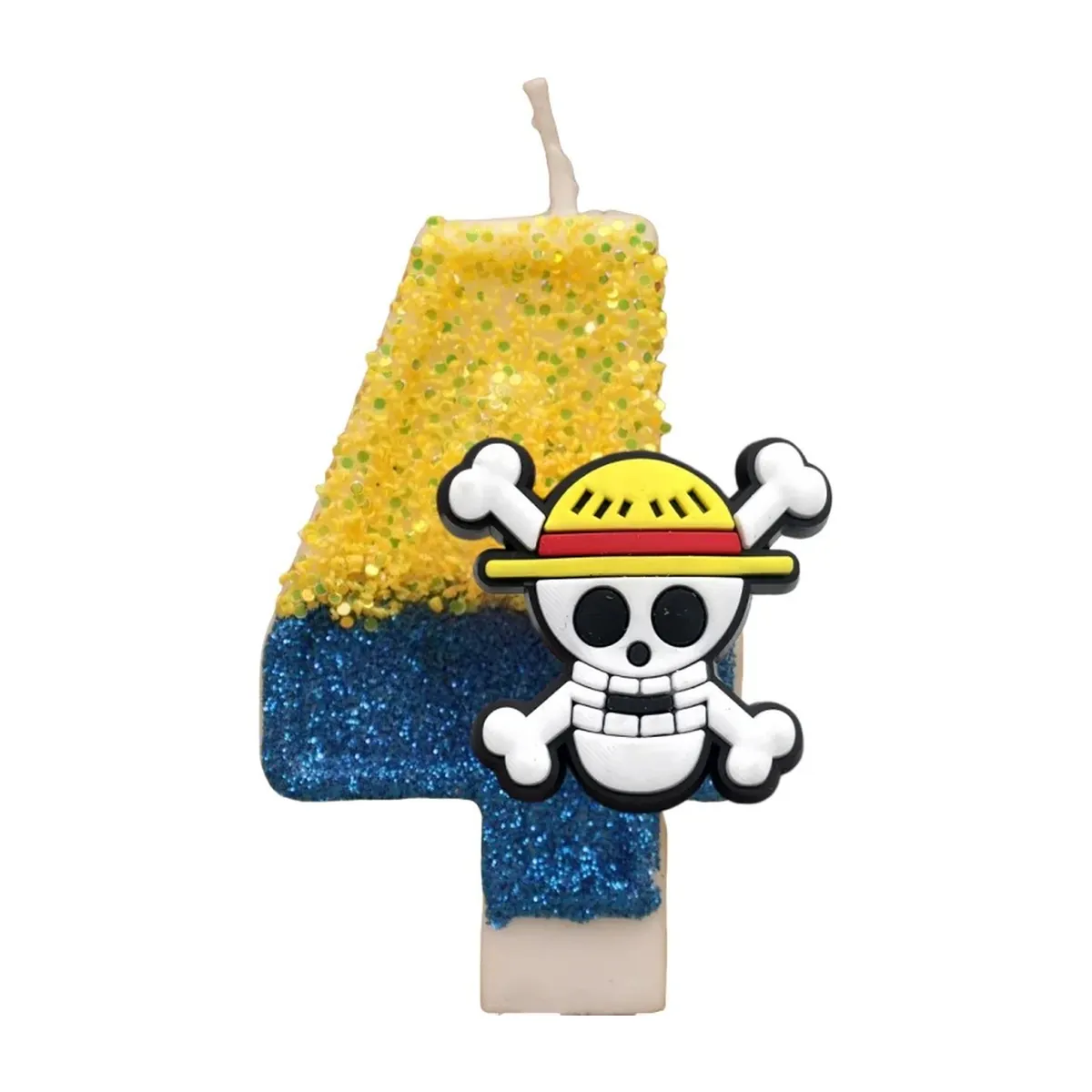 Velas de One Piece con números del 0 al 9 y Luffy – número 4