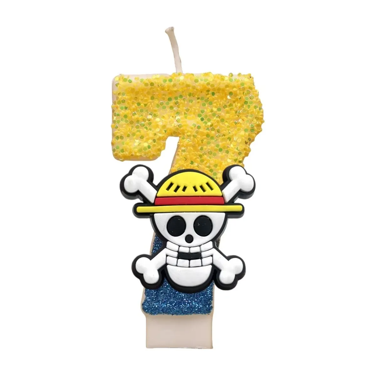 Velas de One Piece con números del 0 al 9 y Luffy – número 7