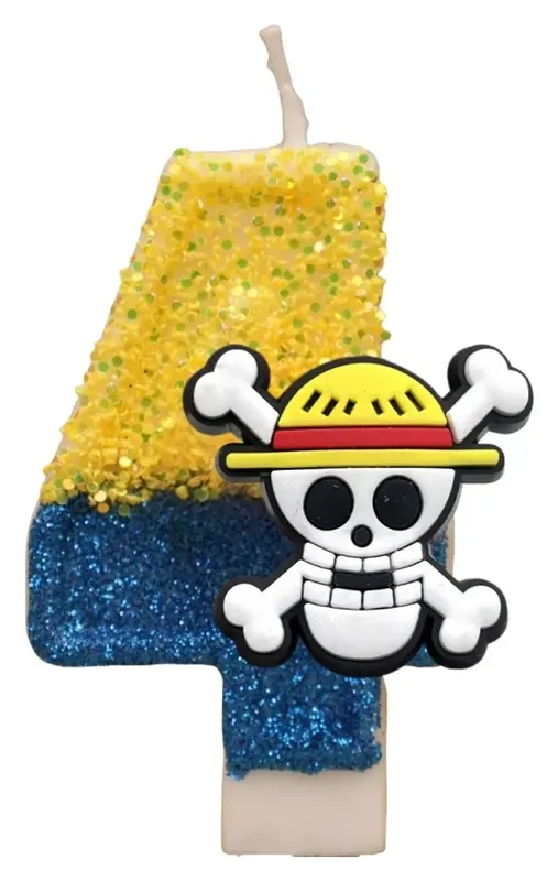 Velas de One Piece con números del 0 al 9 y Luffy